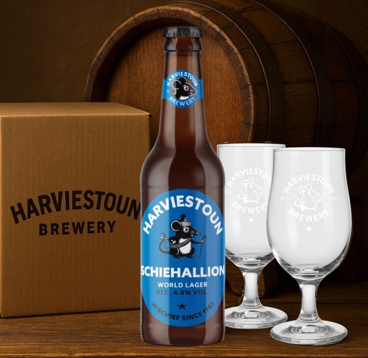 Schiehallion 10×330ml & 2xHalf Pint glasses